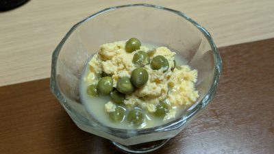 えんどう豆の玉子とじ｜藤のや