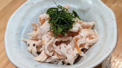 むし鶏梅肉あえ|かしわ 浜松町